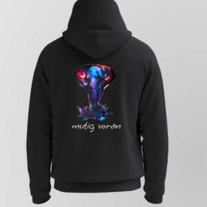 Schwarzer Hoody Rückenansicht